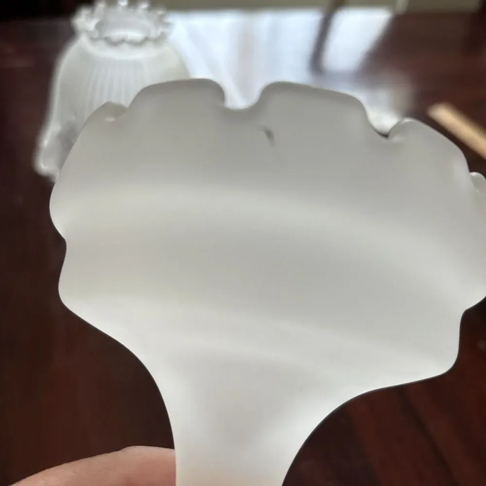 Vintage PartyLite Frosted Pedestal Fairy Lamp/Light 10” Tall 2 Pieces - Picture 9 of 9